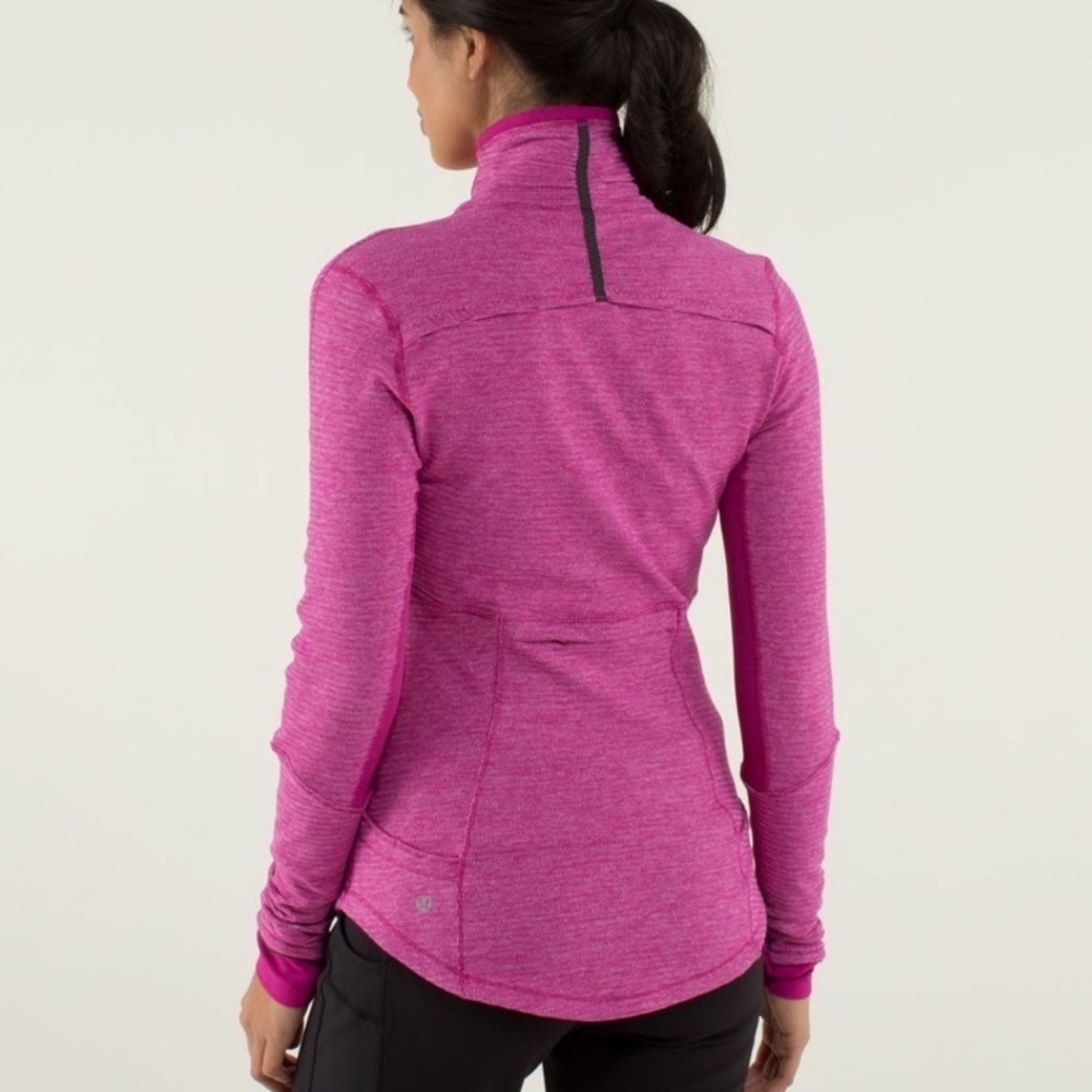 LULULEMON Base Runner 1/2 Zip Raspberry Pink Size 10 - Picture 3 of 16
